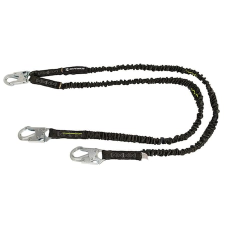 Safewaze PRO 6' Internal Energy Absorbing Lanyard: Dual Leg, Snap Hooks FS581